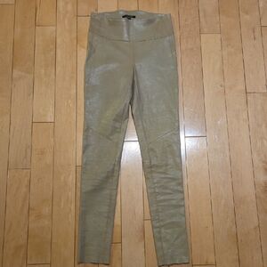 Lamarque Leather/Stretch Slim Pull-on Pant. Classic Tan Colour.  Women's 6